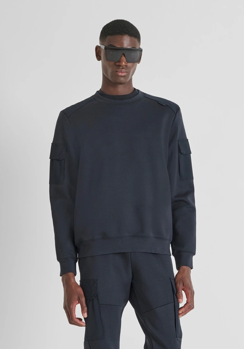 SWEAT COL ROND REGULAR FIT AVEC INSERTS CONTRASTÉS - Sweat-shirts | Antony Morato Online Shop