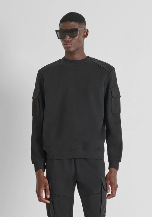 SWEAT COL ROND REGULAR FIT AVEC INSERTS CONTRASTÉS - Sweat-shirts | Antony Morato Online Shop