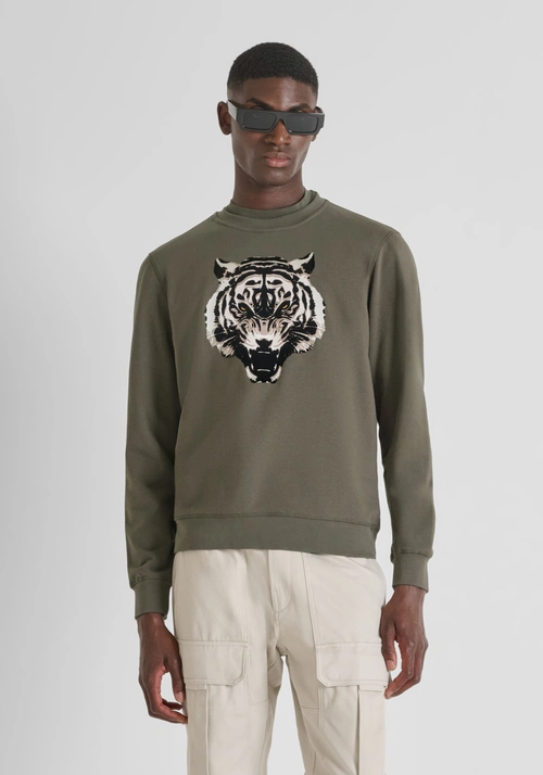 SWEATSHIRT RUNDHALS REGULAR FIT AUS NACHHALTIGER BAUMWOLLE MIT TIGER-DRUCK - Sweatshirts | Antony Morato Online Shop