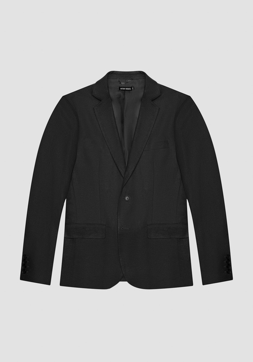 "ZELDA" SLIM FIT JACKET IN LINEN-VISCOSE BLEND FABRIC - Men's Jackets and Gilets | Antony Morato Online Shop
