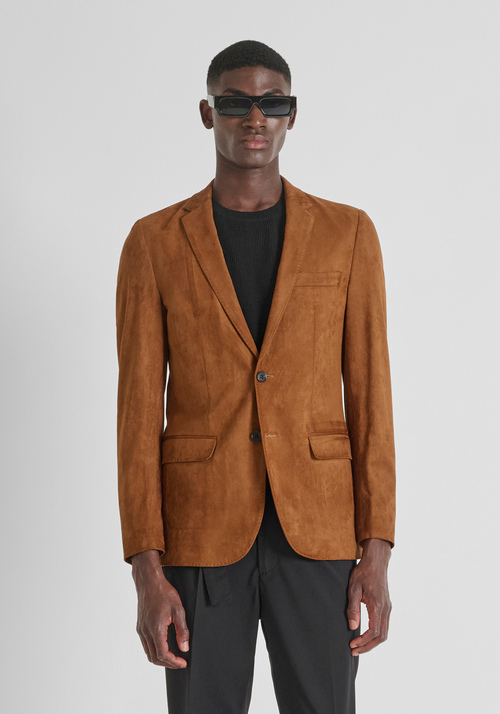 SLIM FIT "AMIRA" JACKET IN SUEDE-EFFECT FABRIC - Men's Jackets and Gilets | Antony Morato Online Shop
