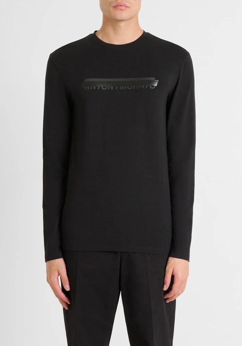 T-SHIRT SUPER SLIM FIT EN COTON ÉLASTIQUE AVEC LOGO IMPRIMÉ - T-shirts et polos | Antony Morato Online Shop
