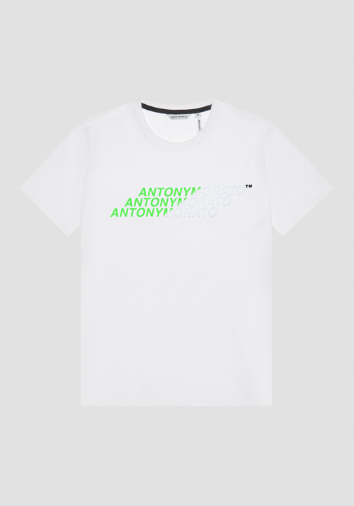 REGULAR FIT T-SHIRT IN COTTON WITH RAISED AND RUBBER PRINTED LOGO - T-Shirts & Poloshirts | Antony Morato Online Shop