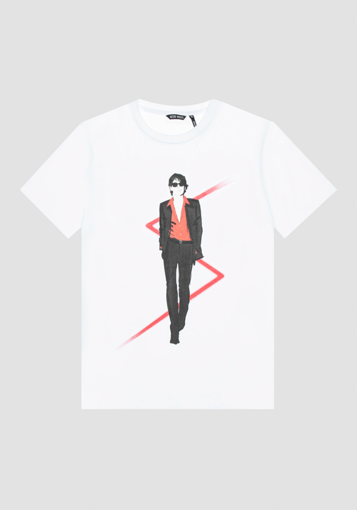 SOFT COTTON JERSEY REGULAR FIT T-SHIRT WITH FRONT PRINT - T-shirts and Polo | Antony Morato Online Shop