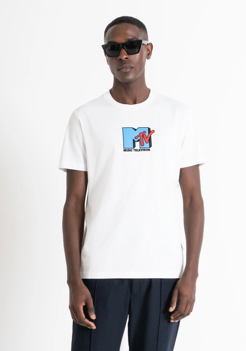 "MTV" REGULAR FIT T-SHIRT IN COTTON BLEND WITH PRINT - T-shirts and Polo | Antony Morato Online Shop