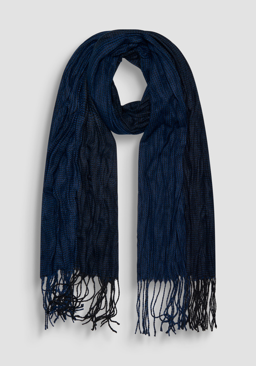 BLUE SCARF WITH JACQUARD PRINT - Men's Scarves | Antony Morato Online Shop