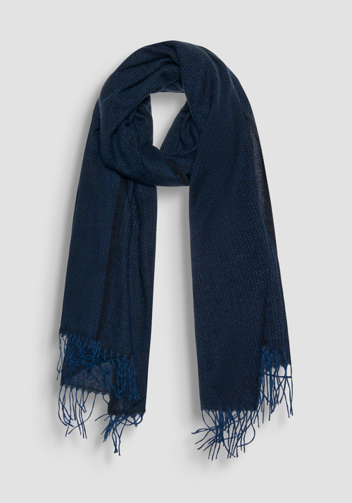 BLUE SCARF WITH JACQUARD PRINT - Men's Scarves | Antony Morato Online Shop