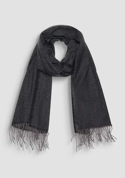 GREY SCARF WITH JACQUARD PRINT - Men's Scarves | Antony Morato Online Shop