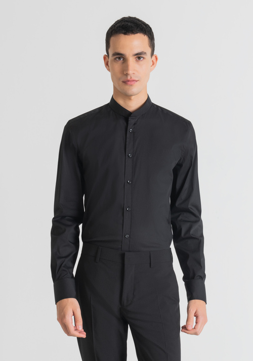 Camicia in cotone con collo alla coreana - Abbigliamento | Antony Morato Online Shop
