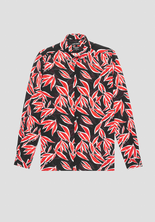 "BARCELONA" REGULAR STRAIGHT FIT SHIRT IN PRINTED VISCOSE COTTON - Camisas | Antony Morato Online Shop