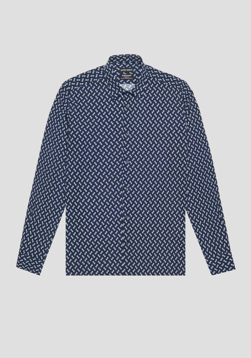 PRINTED COTTON BLEND REGULAR STRAIGHT FIT "BARCELONA" SHIRT - Men's Shirts | Antony Morato Online Shop