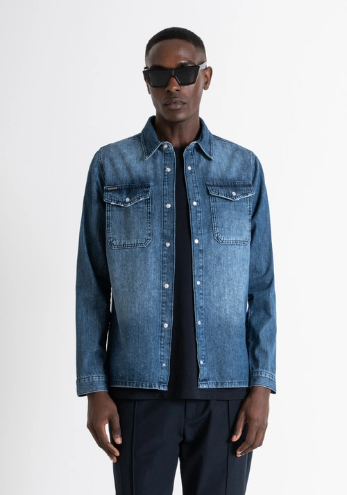 CAMISA REGULAR FIT EN  DENIM AZUL - Camisas | Antony Morato Online Shop