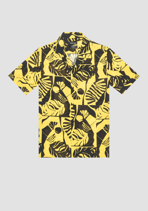 COTTON BLEND REGULAR STRAIGHT FIT "HONOLULU" SHIRT WITH JUNGLE PRINT - Men's Shirts | Antony Morato Online Shop