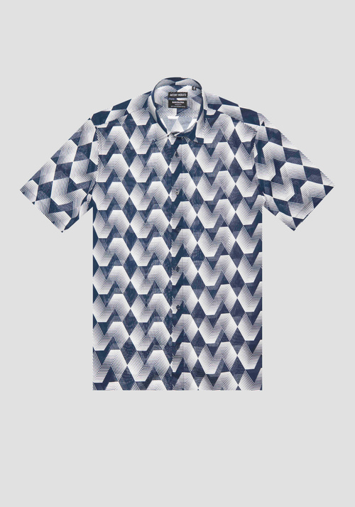 "BARCELONA" REGULAR STRAIGTH FIT SHIRT IN PRINTED COTTON - Men's Shirts | Antony Morato Online Shop