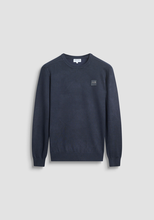 JERSEY SLIM FIT EN MEZCLA VISCOSA CON PARCHE LOGO - Prendas de punto | Antony Morato Online Shop