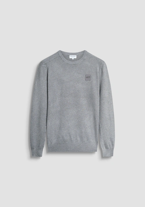 JERSEY SLIM FIT EN MEZCLA VISCOSA CON PARCHE LOGO - Prendas de punto | Antony Morato Online Shop