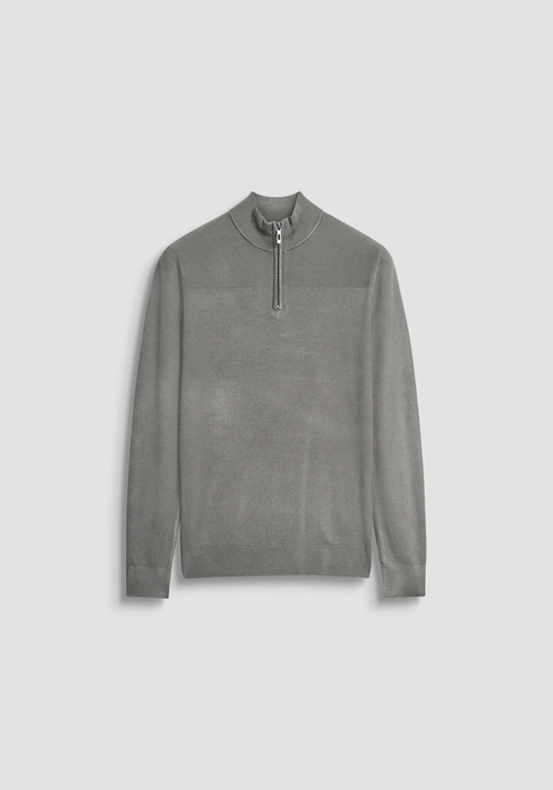 JERSEY SLIM FIT EN MEZCLA VISCOSA CON CREMALLERA - Prendas de punto | Antony Morato Online Shop