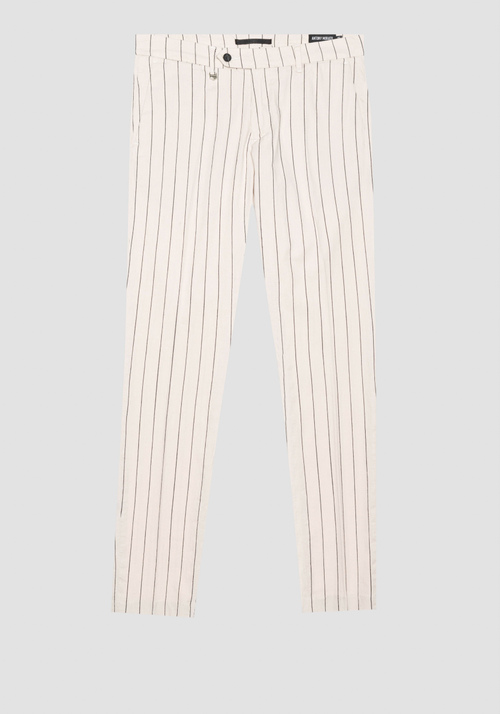 "BRYAN" SKINNY FIT TROUSERS IN STRIPED COMFORT COTTON - Pantalons | Antony Morato Online Shop