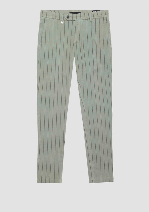 "BRYAN" SKINNY FIT TROUSERS IN STRIPED COMFORT COTTON - Pantalones | Antony Morato Online Shop