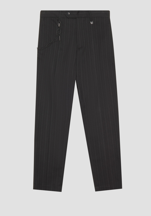 "ROY" ANKLE-LENGTH SLIM FIT TROUSERS WITH PINSTRIPE MOTIF - Trousers | Antony Morato Online Shop