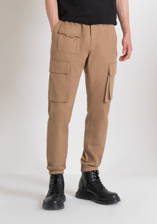 PANTALON CARGO « DYLAN » REGULAR FIT BEIGE EN VISCOSE MÉLANGÉE - Nouveautés AI24 | Antony Morato Online Shop