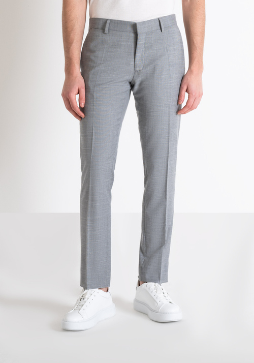 BONNIE SLIM FIT TROUSERS IN ELASTIC VISCOSE BLEND FABRIC WITH FLAMED EFFECT - Men's Trousers | Antony Morato Online Shop