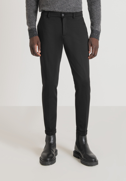 "ASHE" SUPER SKINNY FIT TROUSERS IN STRETCH BLEND VISCOSE TWILL - Men's Trousers | Antony Morato Online Shop
