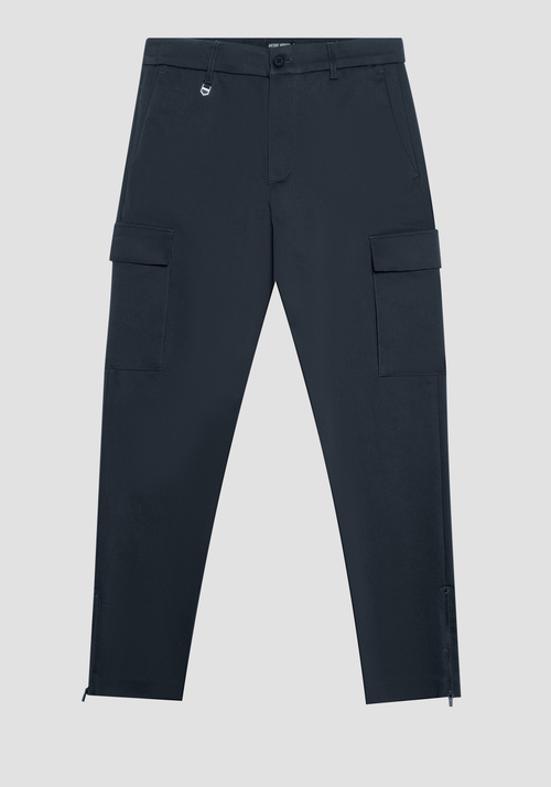 "BJORN" SKINNY FIT TROUSERS IN ELASTIC COTTON BLEND WITH SIDE POCKETS AND ZIP ON THE BOTTOM - Men's Trousers | Antony Morato Online Shop