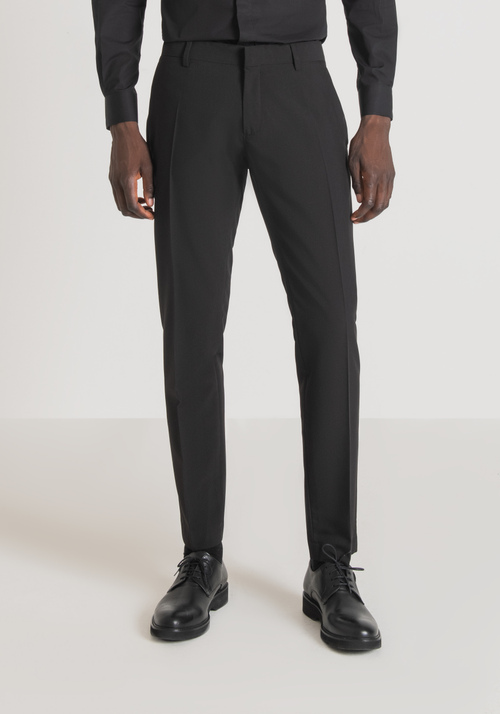 "BONNIE" SLIM FIT TROUSERS IN STRETCH VISCOSE BLEND - Men's Trousers | Antony Morato Online Shop
