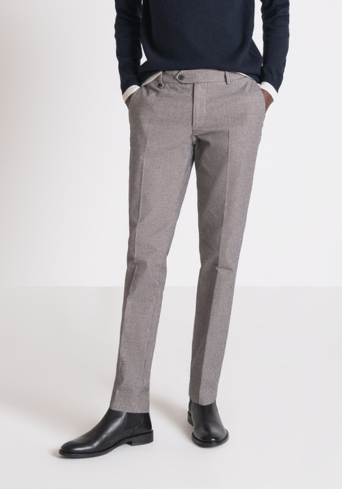 BRYAN SKINNY FIT HOUNDSTOOTH TROUSERS - Trousers | Antony Morato Online Shop