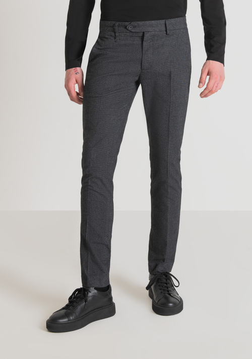 "BRYAN" SKINNY FIT TROUSERS IN SOFT STRETCH WEAVE COTTON BLEND - Men's Trousers | Antony Morato Online Shop
