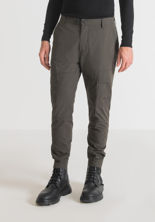 CARROT FIT CARGO TROUSERS IN COTTON WITH DRAWSTRING - Men's Trousers | Antony Morato Online Shop