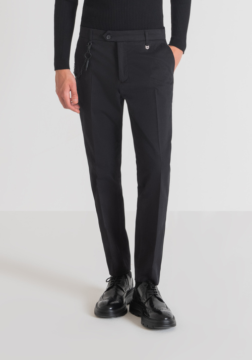 "JAGGER" CARROT-FIT TROUSERS IN SOFT PEACH COTTON - Men's Trousers | Antony Morato Online Shop