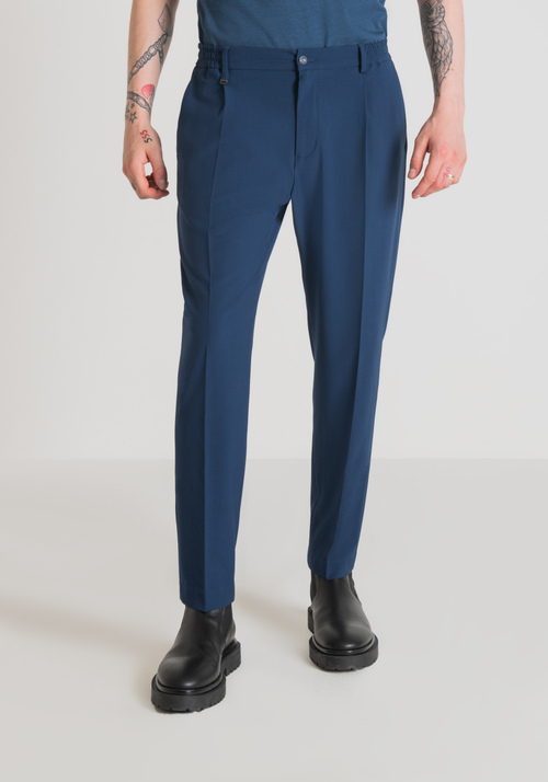 "CORA" REGULAR FIT TROUSERS IN ELASTIC VISCOSE BLEND FABRIC - Men's Trousers | Antony Morato Online Shop