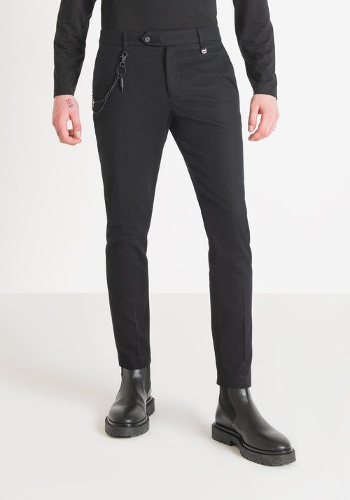 "JAGGER" CARROT FIT TROUSERS IN WOVEN STRETCH COTTON - Main Collection FW23 Men's Clothing | Antony Morato Online Shop