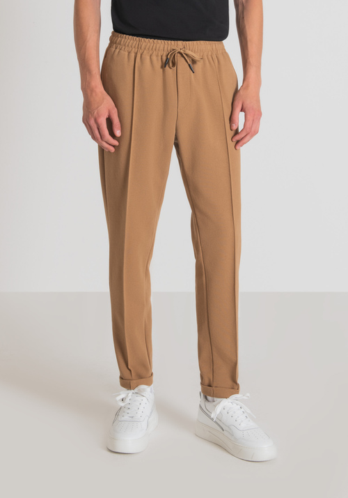 Regular fit stretch cotton twill pants