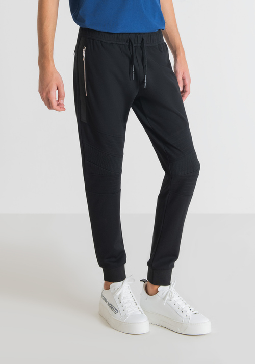 SLIM FIT SWEATPANTS IN STRETCH VISCOSE BLEND WITH TECHNICAL FABRIC DETAILS - Men's Trousers | Antony Morato Online Shop
