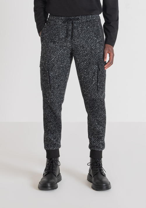 SLIM-FIT SWEATPANTS IN WOOL BLEND WITH TECHNICAL FABRIC DETAILS - Men's Trousers | Antony Morato Online Shop