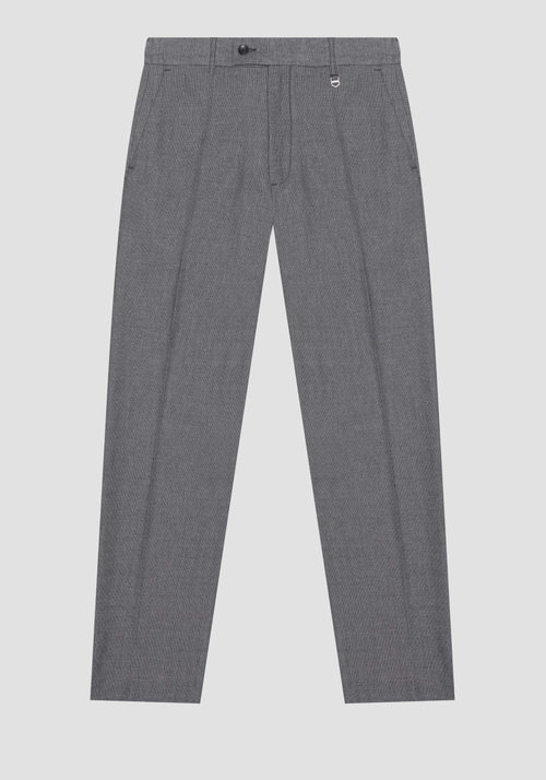 “PHIL” REGULAR STRAIGHT-FIT TROUSERS IN VISCOSE-BLEND DOBBY FABRIC - Trousers | Antony Morato Online Shop