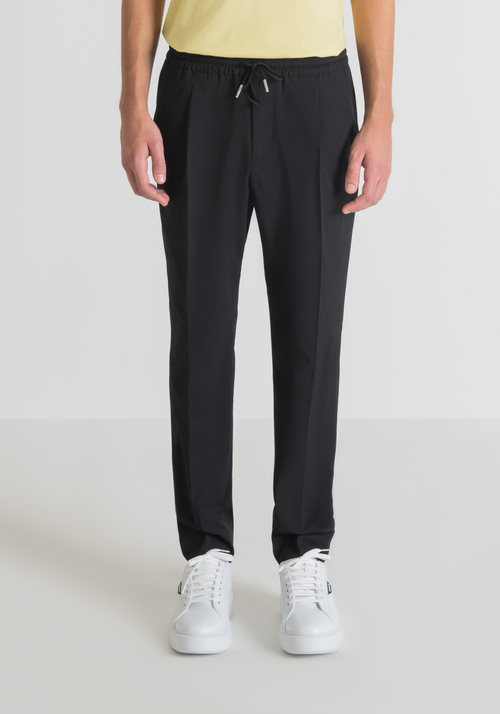 "NEIL" REGULAR-FIT TROUSERS WITH ELASTIC AND DRAWSTRING - Men's Trousers | Antony Morato Online Shop