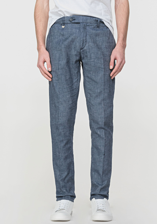 SKINNY-FIT “BRYAN” TROUSERS IN A LINEN BLEND - Trousers | Antony Morato Online Shop