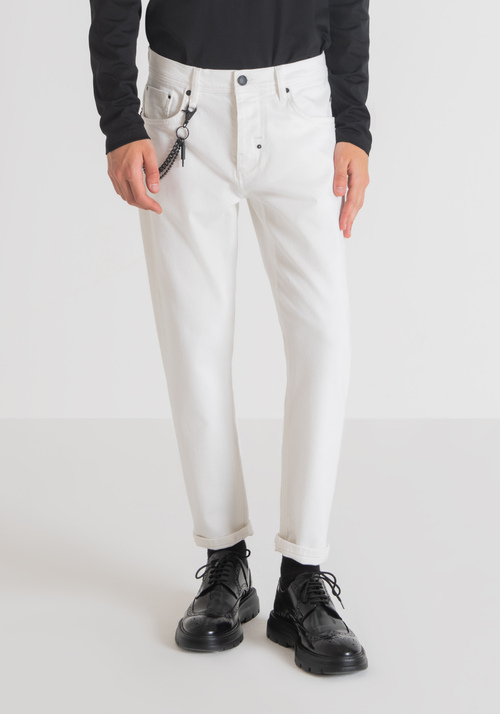 PANTALON SLIM FIT « ARGON » À LA CHEVILLE EN BULL DE COTON DOUX - Men's Slim Fit Jeans | Antony Morato Online Shop