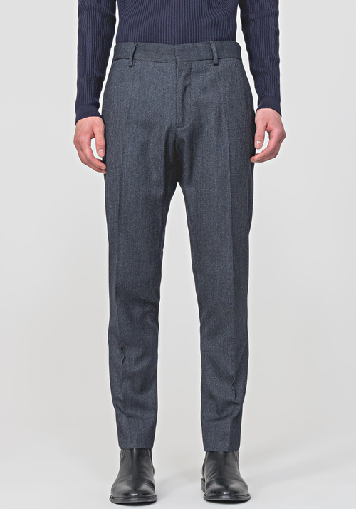 SLIM-FIT "BONNIE" TROUSERS IN A MICRO-PATTERNED WOOL BLEND - Trousers | Antony Morato Online Shop