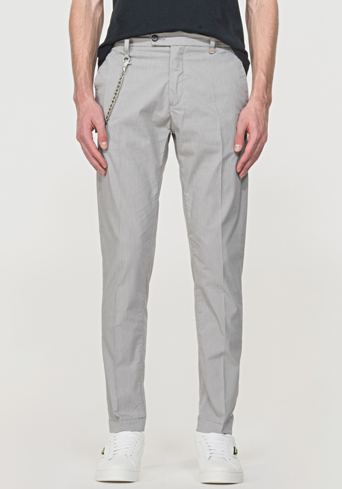 “KERR” SLIM-FIT TROUSERS IN COOL COTTON WITH A MICRO-CHECK PATTERN - Trousers | Antony Morato Online Shop