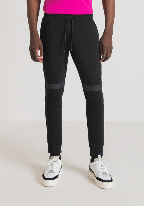 SUPER SLIM FIT TROUSERS IN COTTON BLEND FABRIC WITH CONTRAST IN NYLON SHIOZE - Men's Trousers | Antony Morato Online Shop