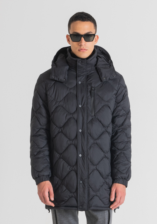 LONG REGULAR-FIT DOWN JACKET IN QUILTED TECHNICAL FABRIC - Men's Field Jackets and Coats | Antony Morato Online Shop