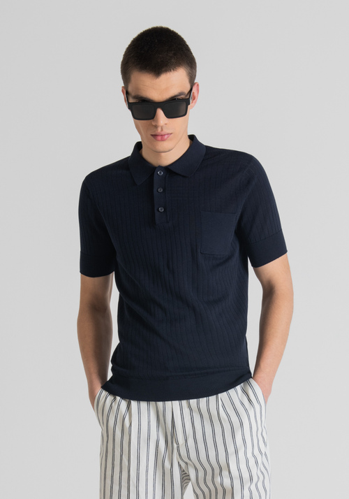 KNITTED POLO SHIRT IN 100% COTTON WITH BUTTONS AND RIGHT BREAST POCKET - Knitwear | Antony Morato Online Shop