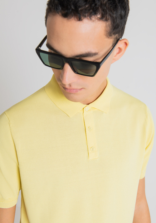 SLIM-FIT KNITTED POLO SHIRT IN YARN | Antony Morato Online Shop