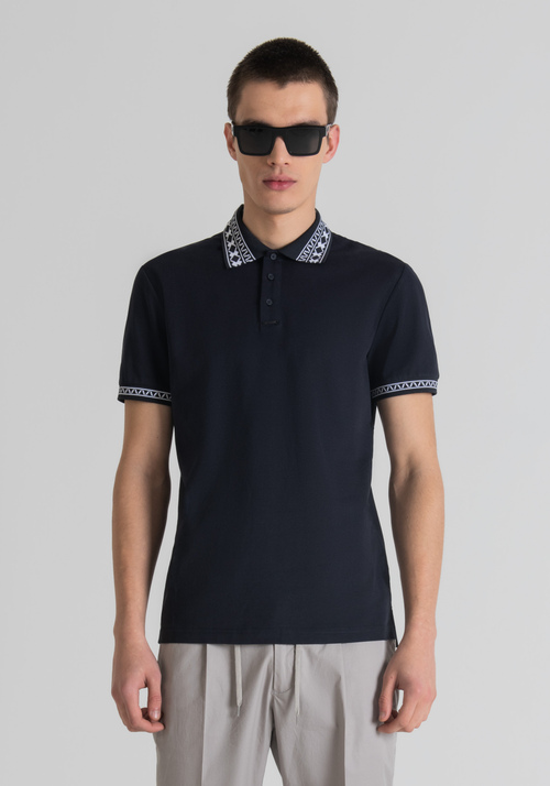 SLIM FIT POLO SHIRT IN PIQUÉ WITH PRINT - T-shirts and Polo | Antony Morato Online Shop