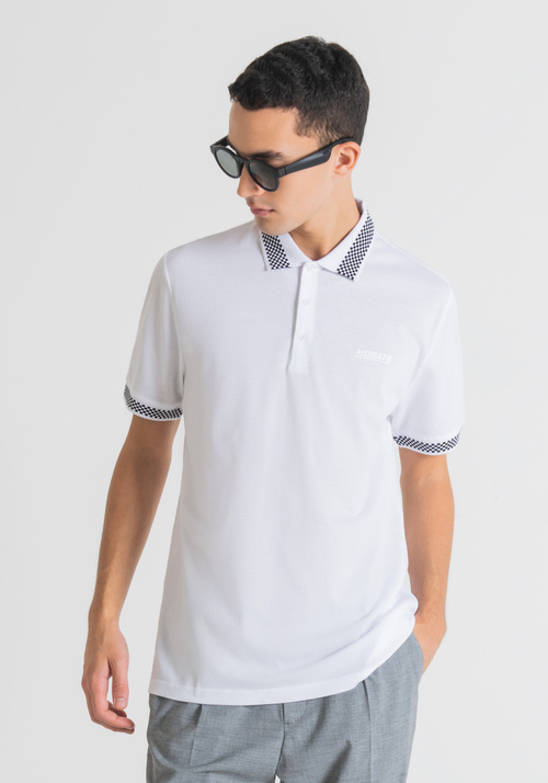 SLIM FIT POLO SHIRT IN COTTON PIQUET WITH RUBBERISED "MORATO" PRINT - Clothing | Antony Morato Online Shop